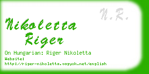 nikoletta riger business card